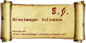 Breslmayer Julianna névjegykártya